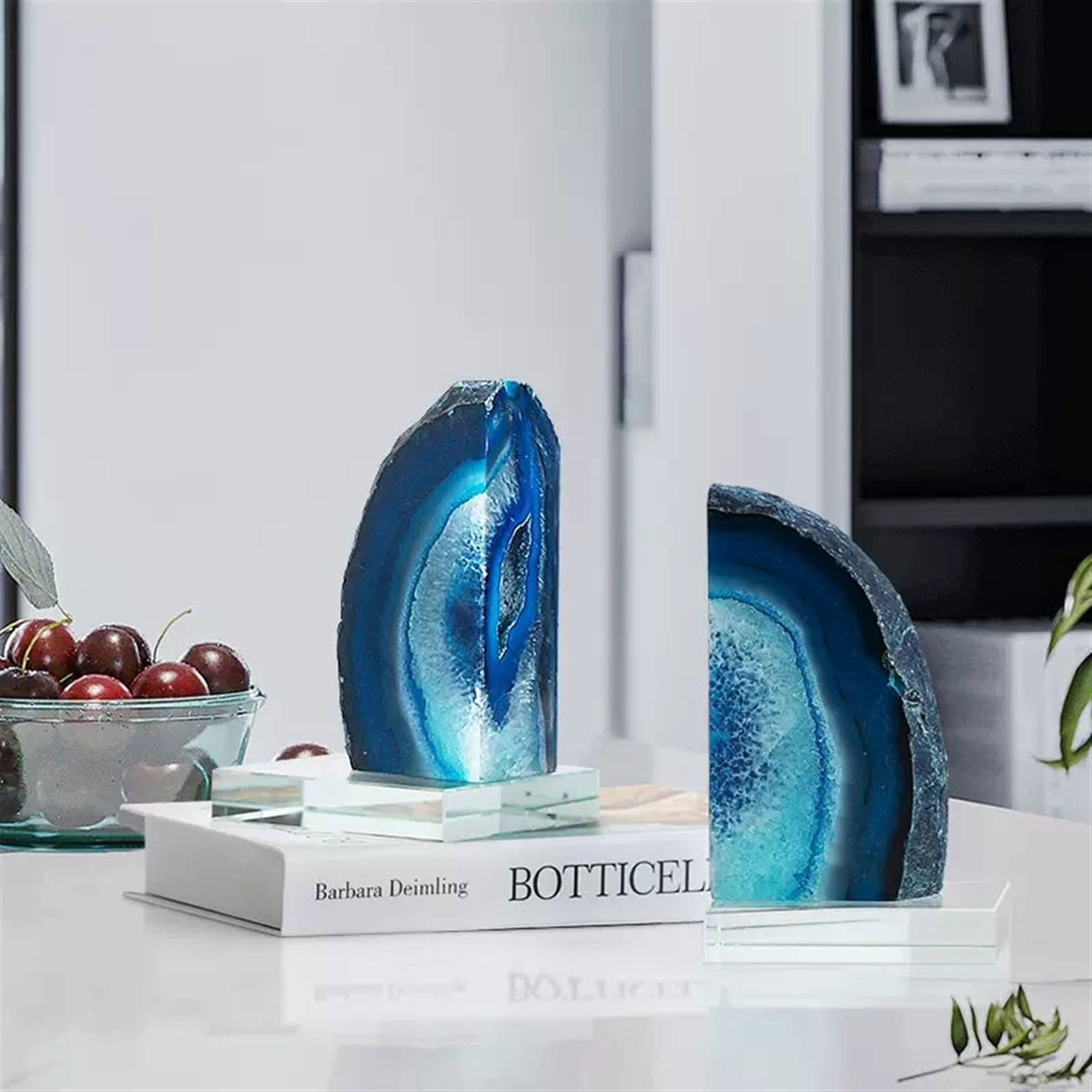 Amazon.co.jp: ブックエンド 1 ペア ストーンブックエンド 瑪瑙ブック